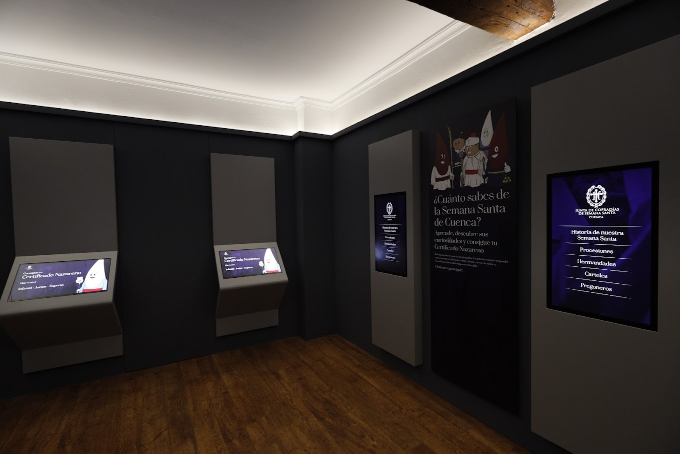 Pantallas interactivas del Museo de la Semana Santa de Cuenca