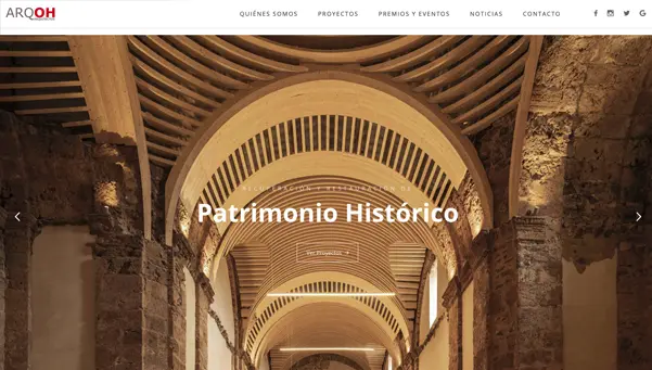 Página web de ARQOH Arquitectos