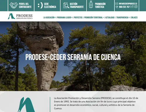 Portal institucional de PRODESE, Serranía de Cuenca