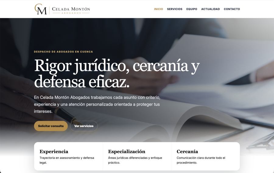 Celada Montón Abogados · Sitio web corporativo, fotografía 4