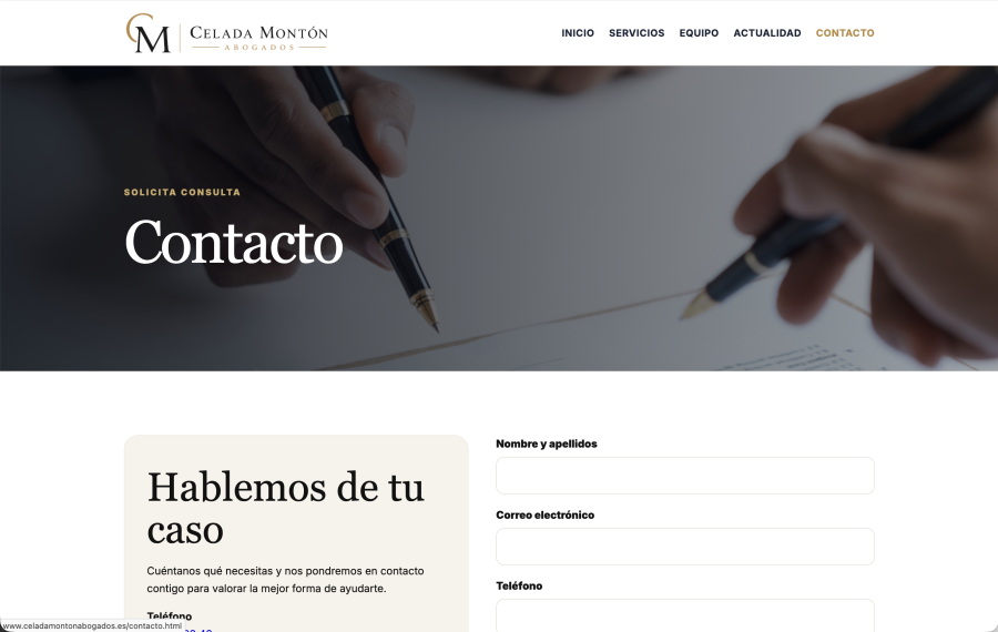 Celada Montón Abogados · Sitio web corporativo, fotografía 2