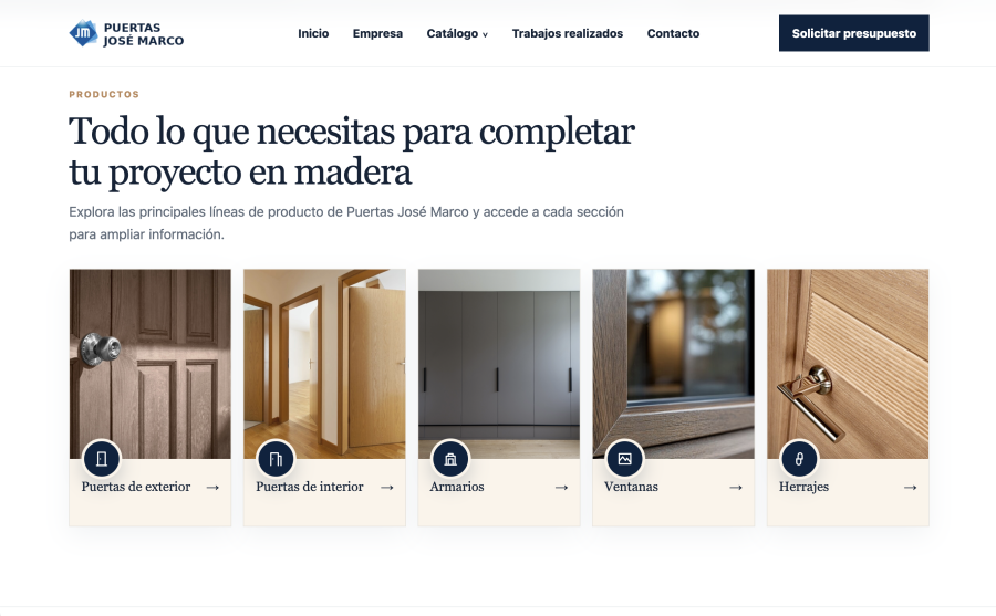 Puertas José Marco · Web y catálogo online, fotografía 4