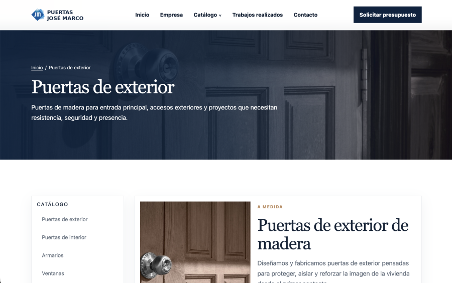Puertas José Marco · Web y catálogo online, fotografía 3